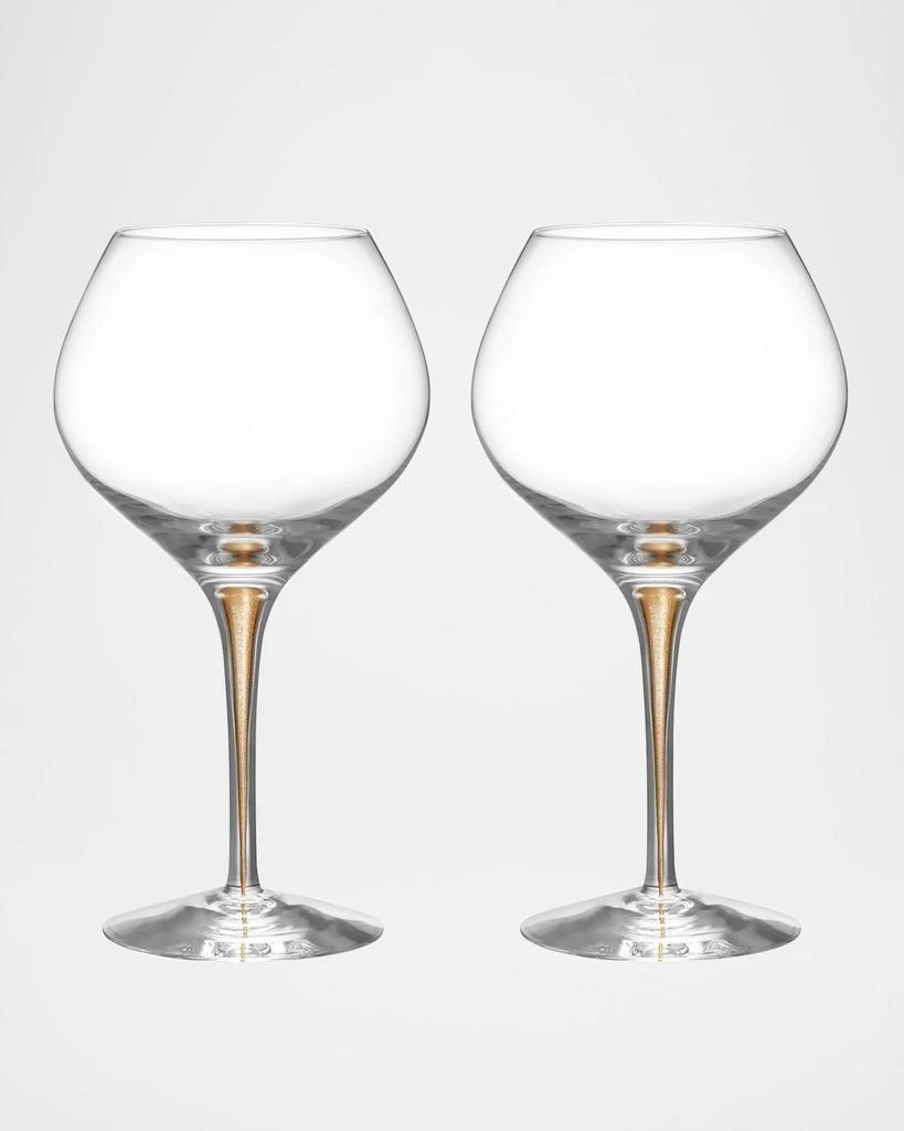 Orrefors Intermezzo Gold Bouquet Wine Glasses, Set of 2 1