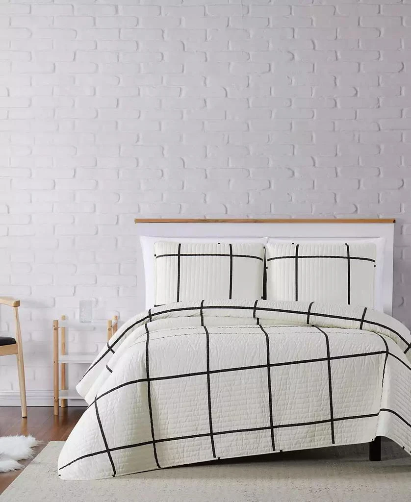 Macy's Truly Soft Kurt Windowpane Twin XL Quilt Set 1