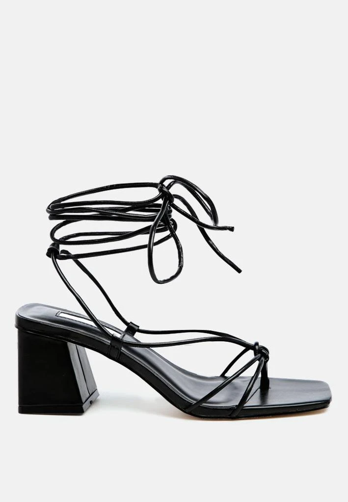 London Rag spruce tie up block heel sandals 10