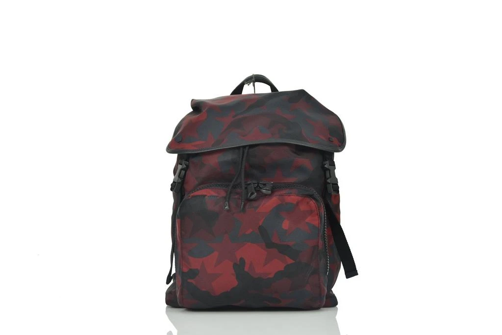 Valentino VALENTINO Red Camouflage Backpack Men Cotton Drawstring Mod.LY0B0521NCHU37 1