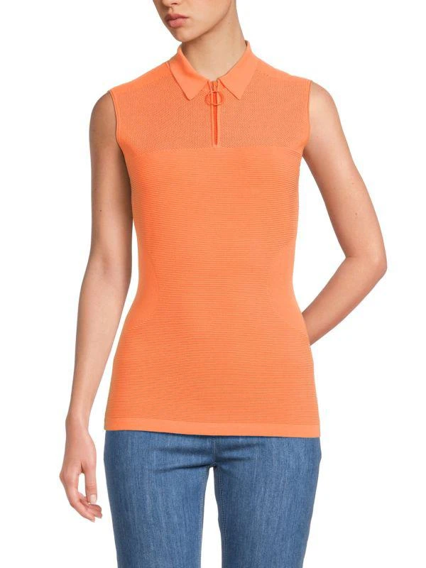 Akris Sleeveless Knit Zip Up Pullover 1