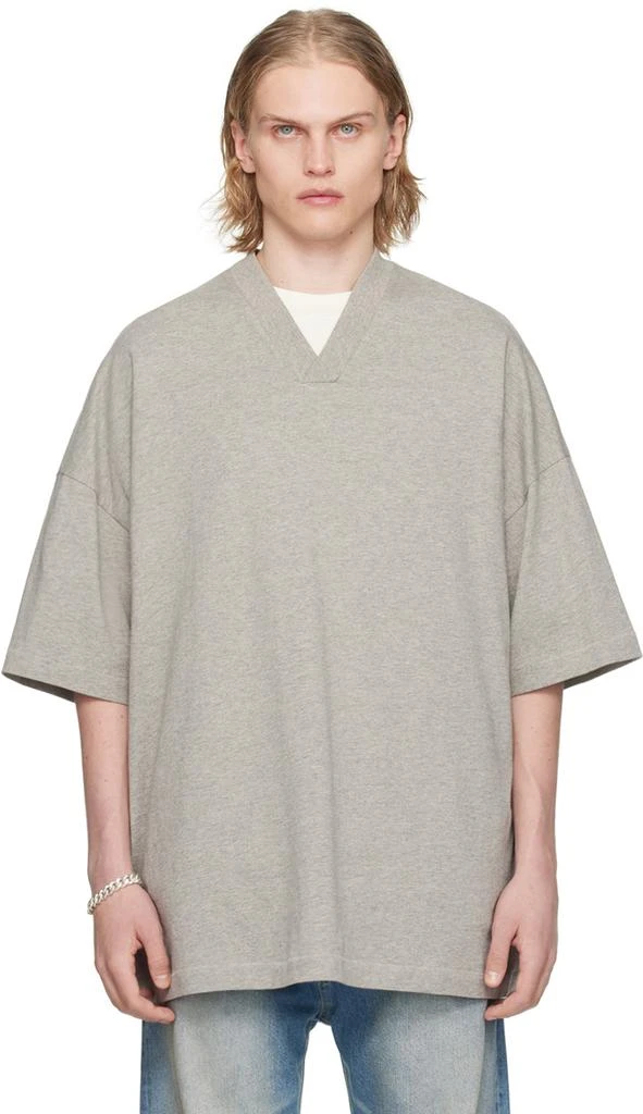 Fear of God ESSENTIALS Gray V-Neck T-Shirt 1