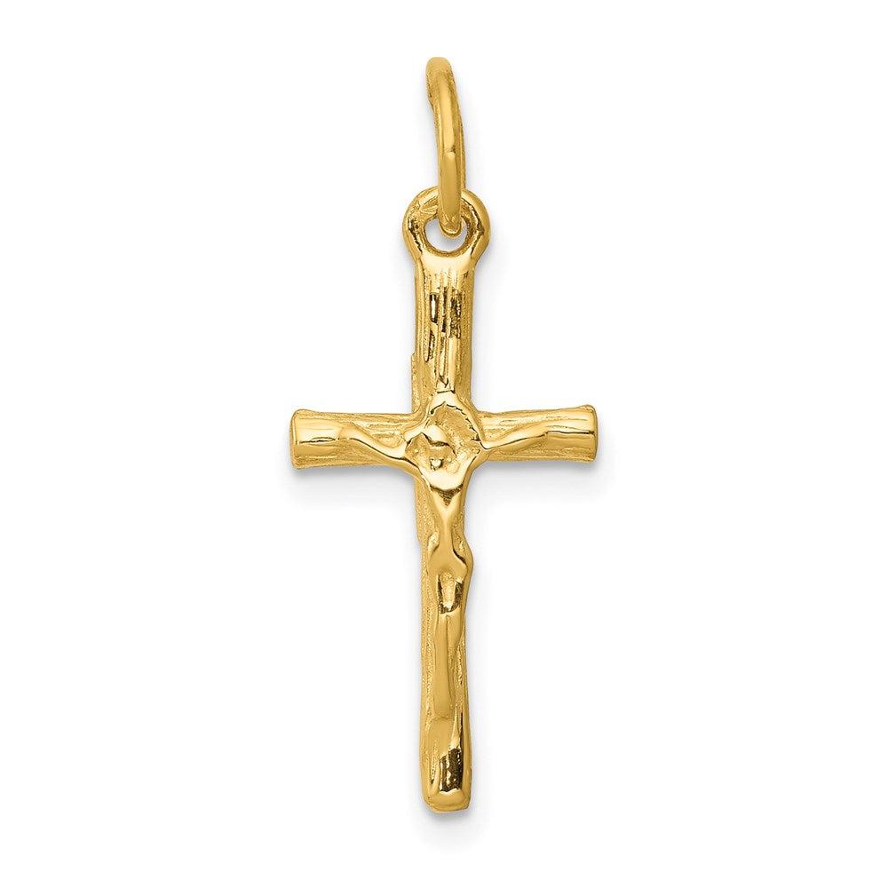 Diamond2Deal 14k Yellow Gold Crucifix Charm Pendant