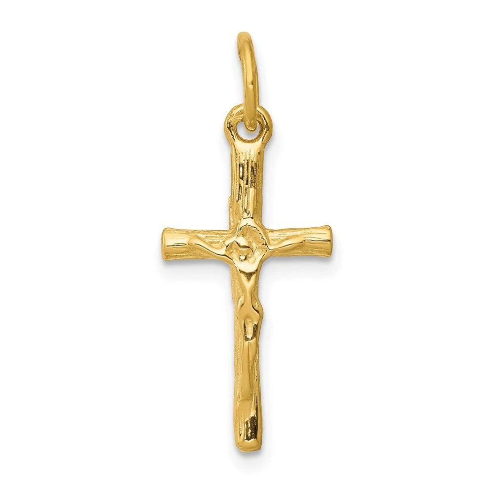Diamond2Deal 14k Yellow Gold Crucifix Charm Pendant 1