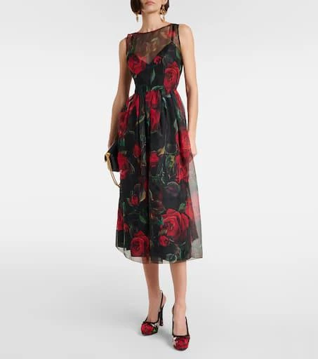 Dolce 
Gabbana Vally 105 floral satin slingback pumps 3