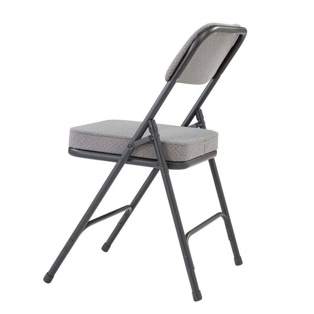 National Public Seating NPS 3200 Series Premium 2" Fabric Upholstered Double Hinge Folding Chair, Charcoal Grey (Pack of 2) 4