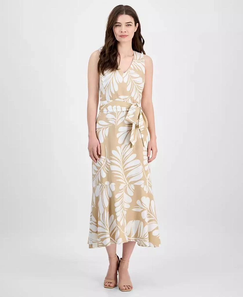 midi anne klein dresses Anne Klein Surplice Tiered Midi Dress