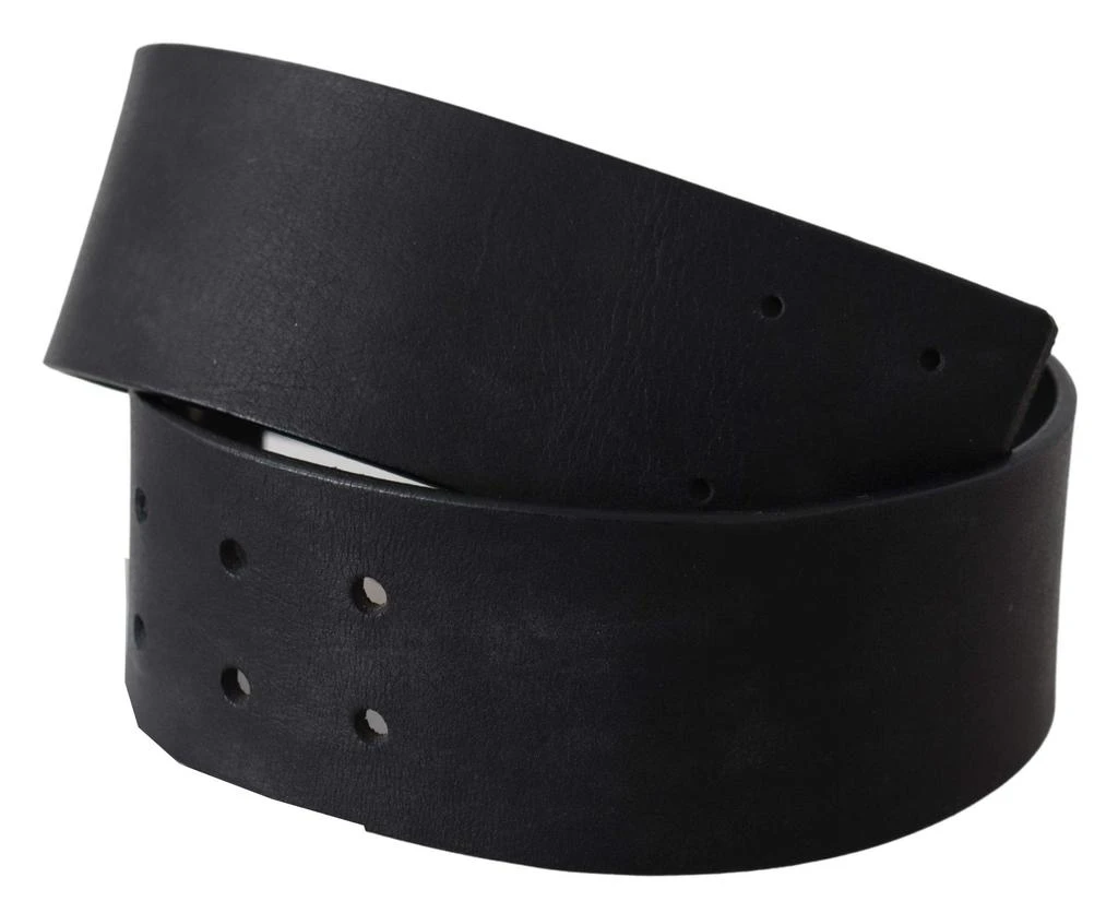 GF Ferre GF Ferre Black Genuine Leather Wide Logo Waist Belt 1