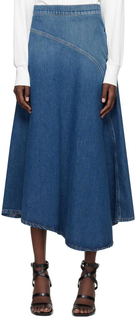 Weekend Max Mara Blue Full Denim Midi Skirt 1