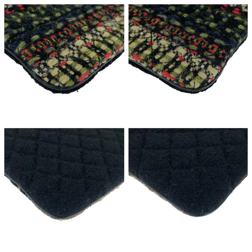 Chanel Tweed Multicolor Coco Mark Clutch Bag 4