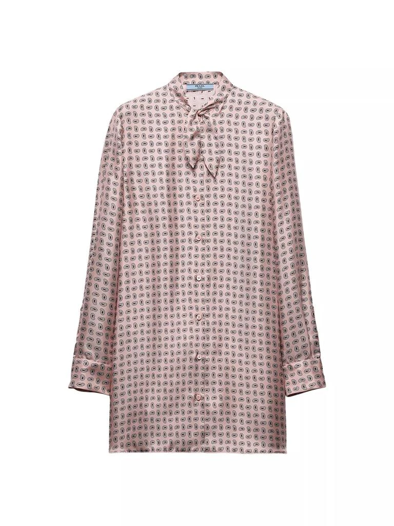 Prada Printed Silk Twill Mini-Dress 1