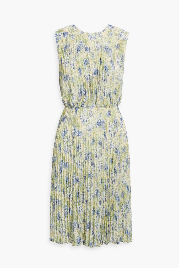 MIKAEL AGHAL Floral-print plissé-chiffon dress