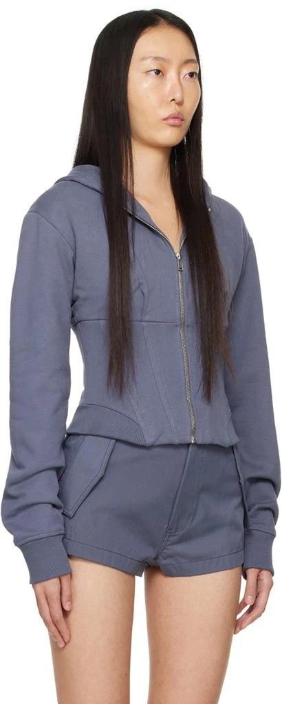 Dion Lee Gray Layered Corset Hoodie 2