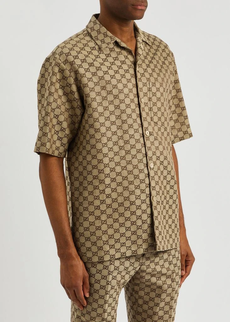 Gucci GG-jacquard linen-blend shirt 2