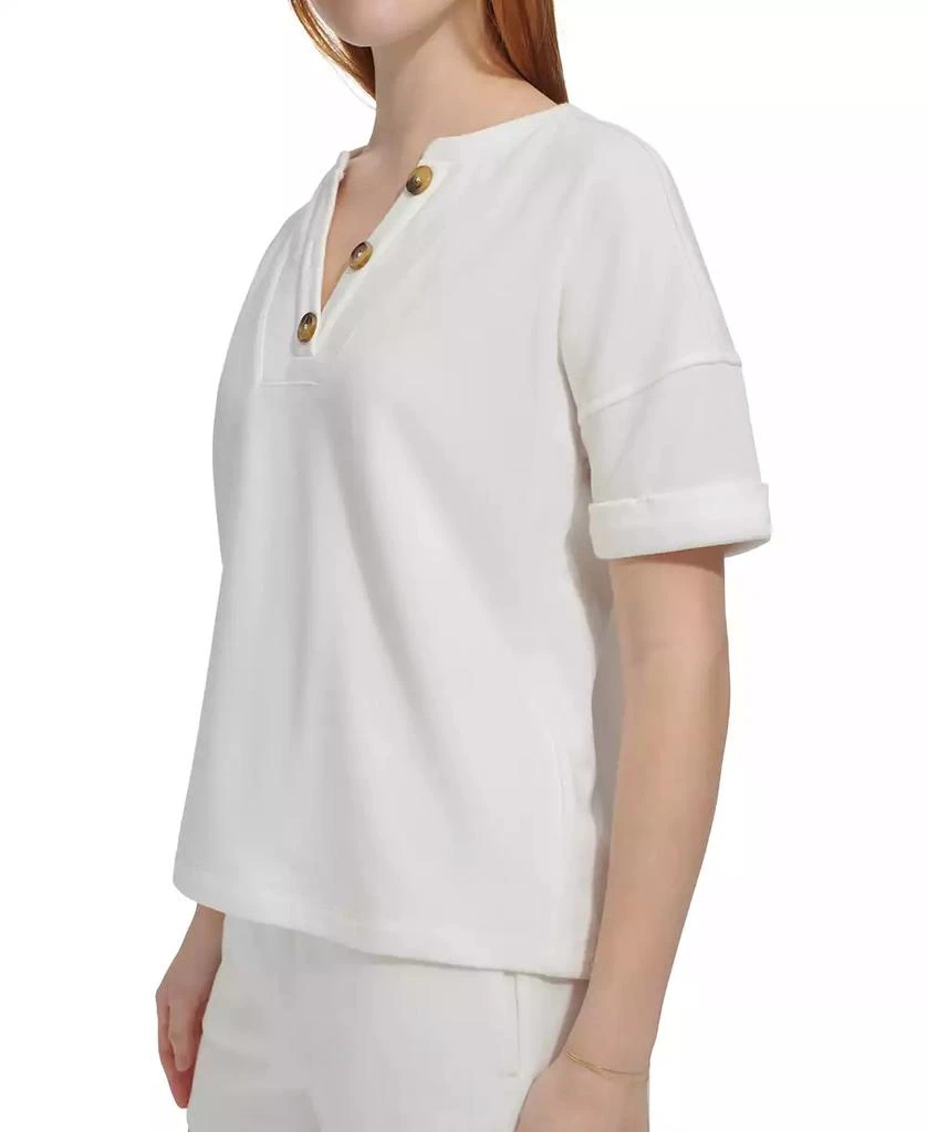 Marc New York by Andrew Marc Women's French Terry Henley Top 3