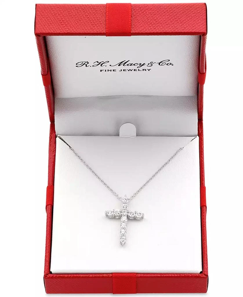 Macy's Diamond Cross Pendant Necklace (1 ct. t.w.) in 14k White, Yellow or Rose Gold 3