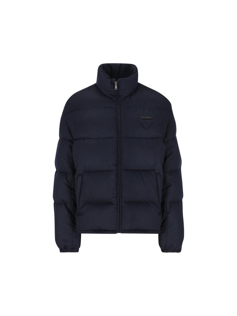 プラダ♡PIUMINO NYLON LUCIDO ダウンジャケット ネイビー Prada Zip-Up Down Bomber Jacket – On Sale Now with Up to 19