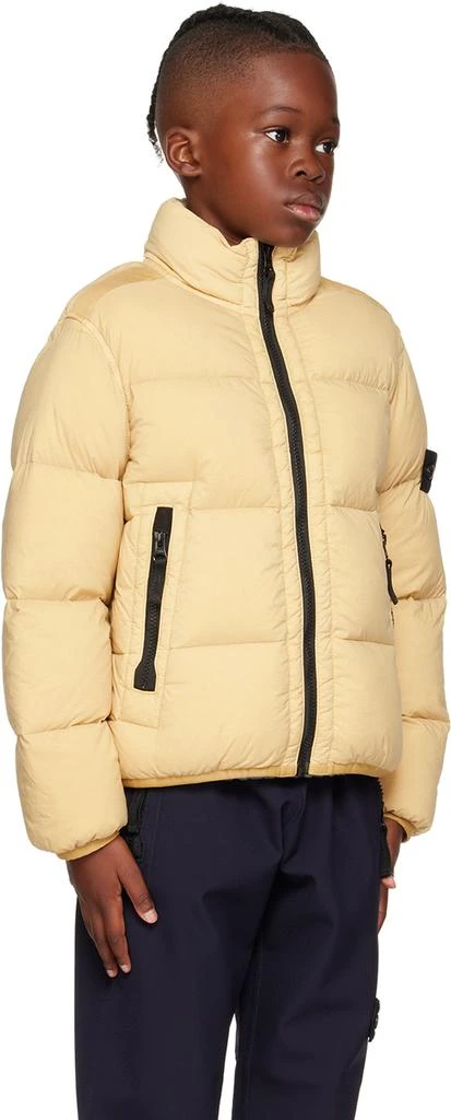 Stone Island Junior Kids Yellow Stand Collar Down Jacket 2