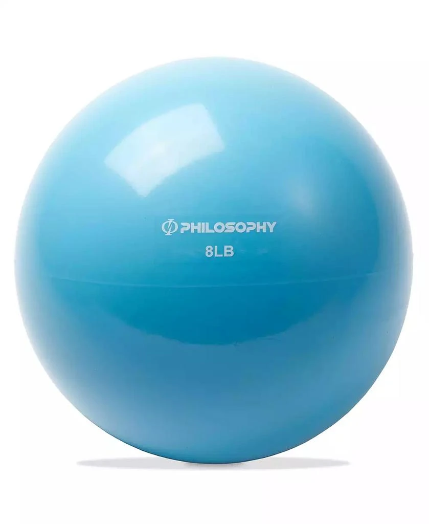 Philosophy Gym Toning Ball, 8 LB, Blue - Soft Weighted Mini Medicine Ball 1