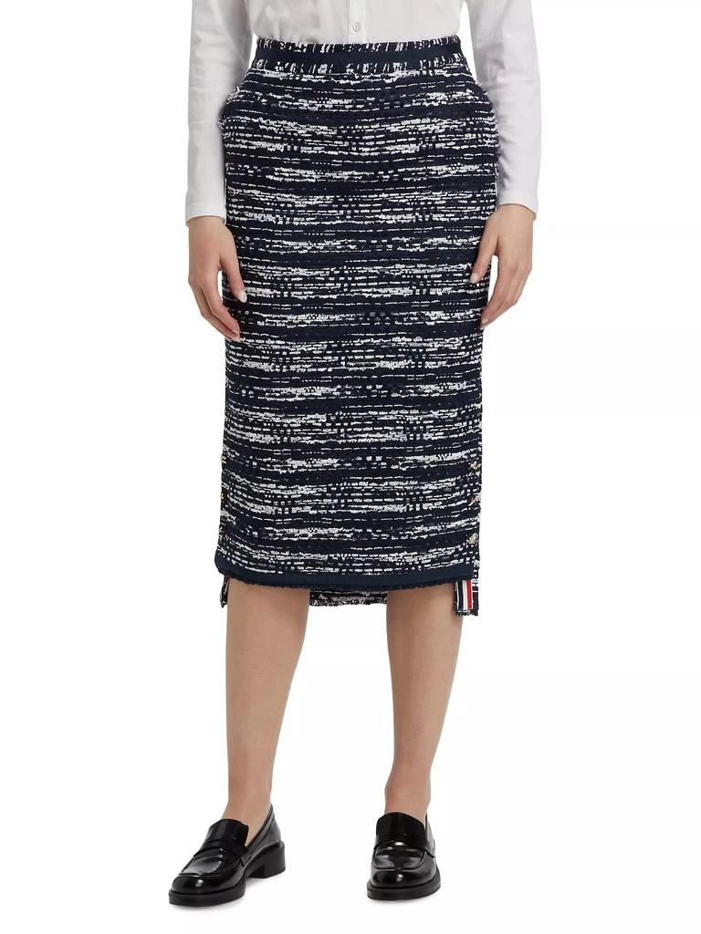 Thom Browne Melangè Tweed Pencil Skirt 3