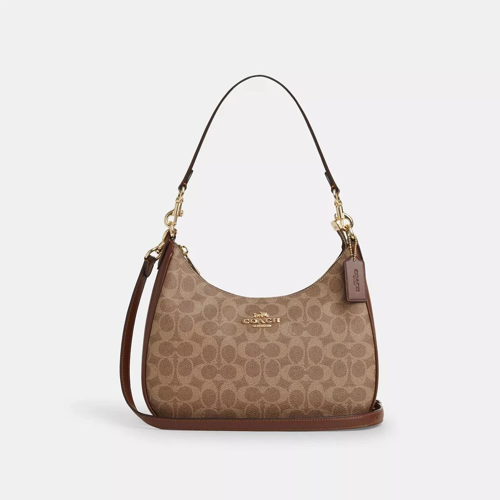 Coach Teri Hobo Bag In Signature Canvas 7