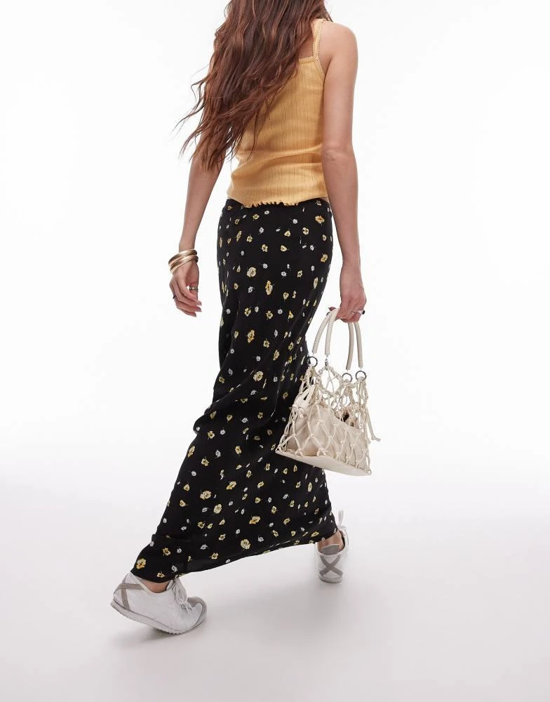 Topshop Topshop maxi skirt in yellow ditsy print 2