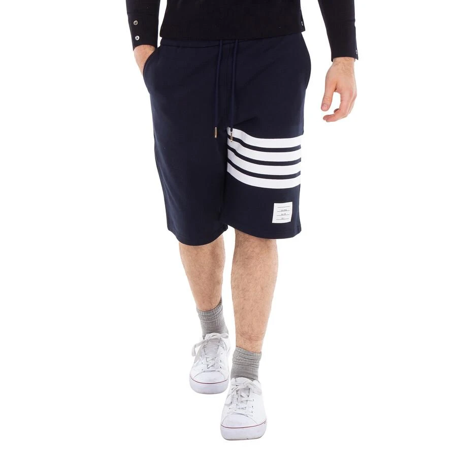 Thom Browne Navy 4-Bar Loopback Cotton Sweatshorts