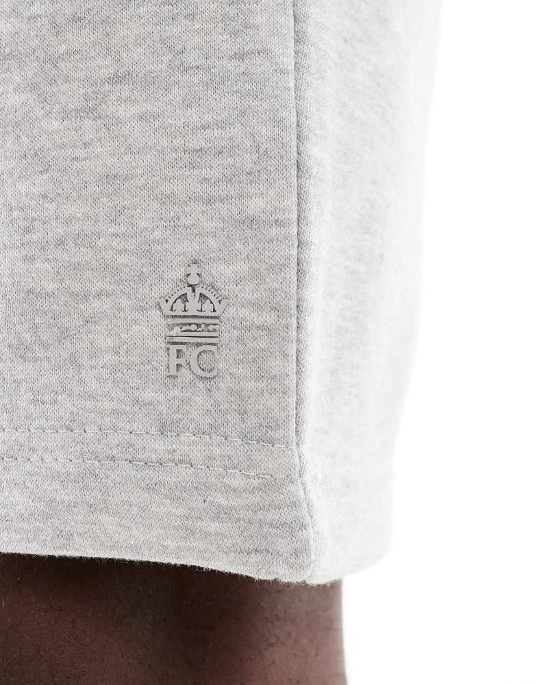 French Connection Mens French Connection drawstring jersey shorts in light grey melange 5