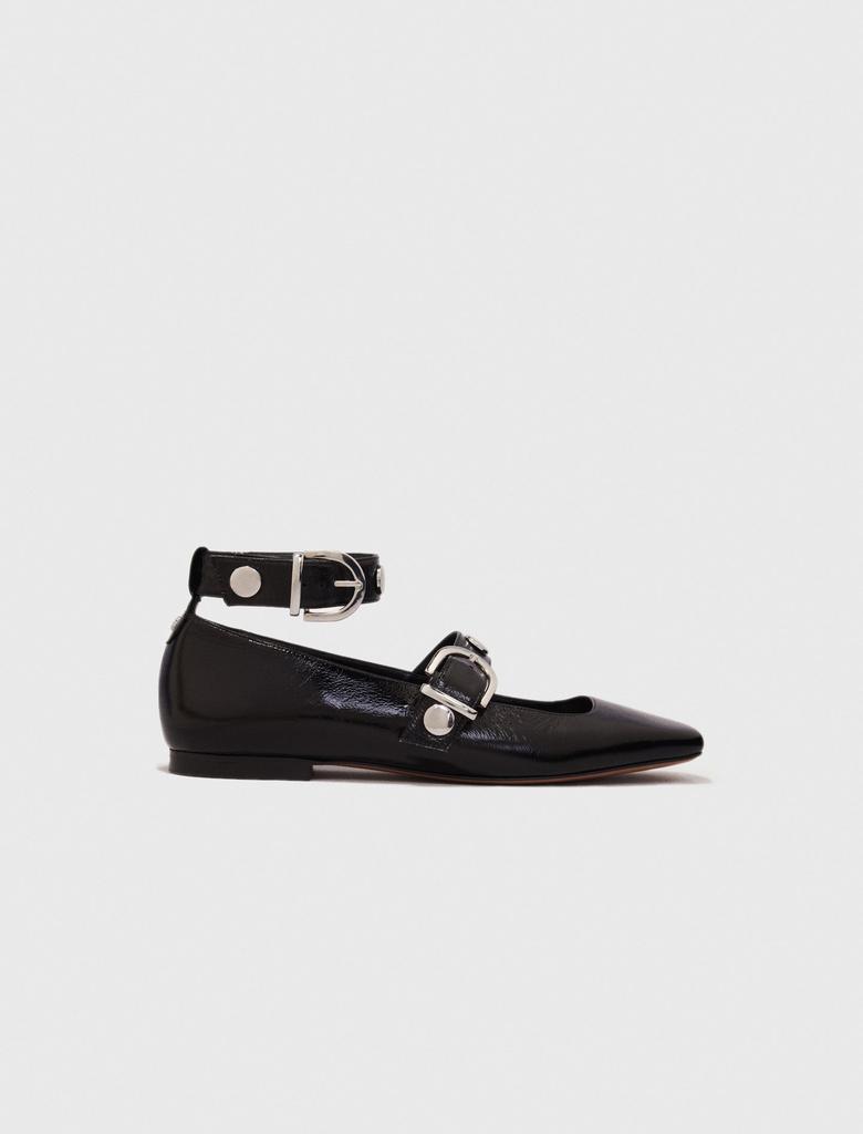 Maje Maje Woman's leather Studded leather Mary Jane flats for Spring/Summer