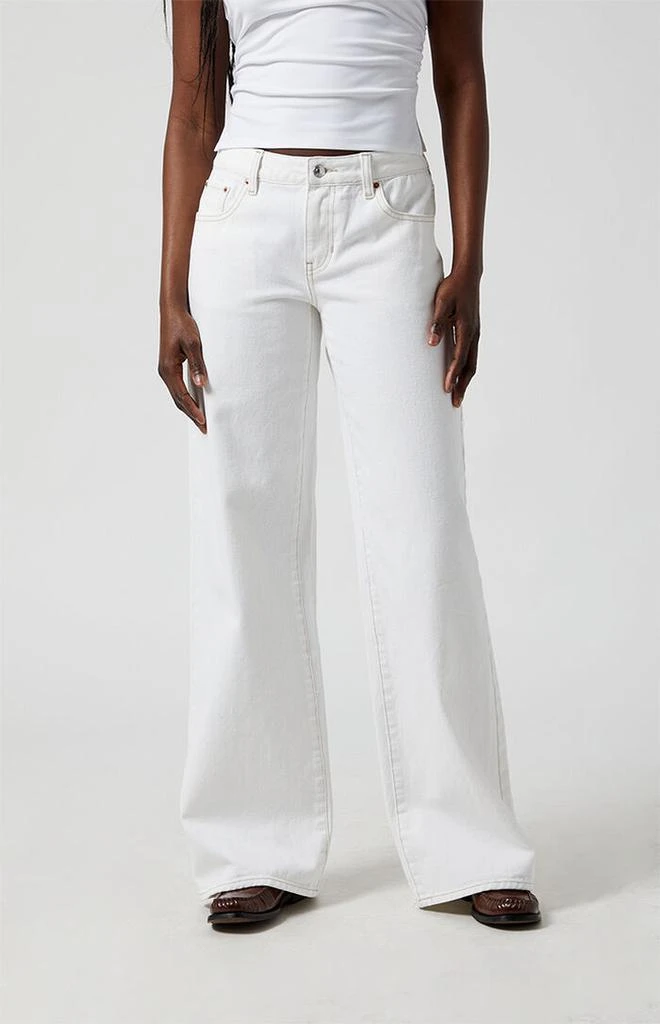 PacSun Casey Low Rise Baggy Jeans Leopard LA & Heart Patch 1