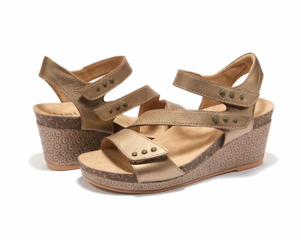 Halsa Footwear Women's Giselle Wedge Heels In Bronze 1