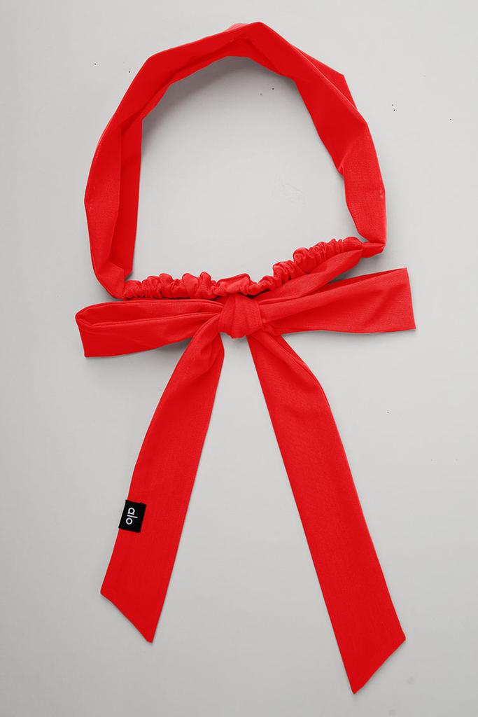 Alo Fresh Mesh Tie Headband - Red Hot Summer