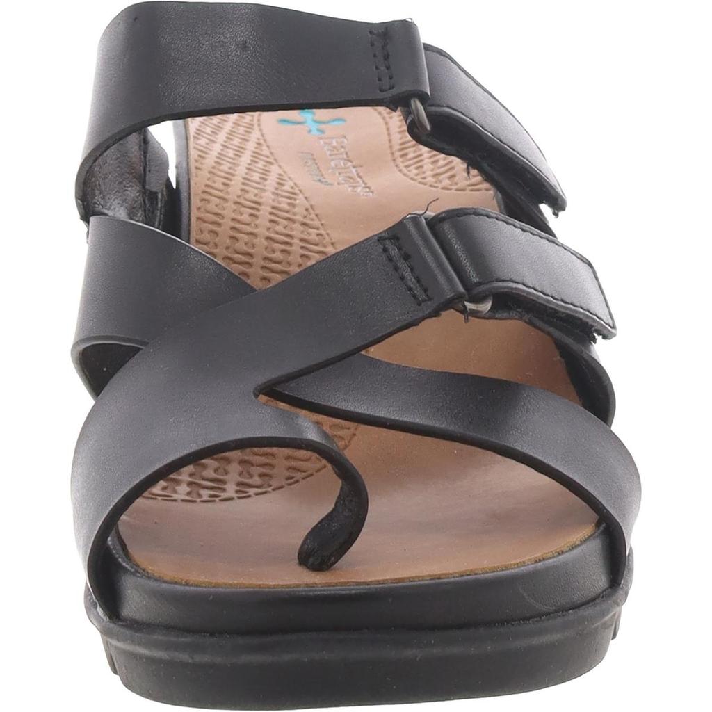 Baretraps Womens Faux Leather Open Toe Wedge Sandals