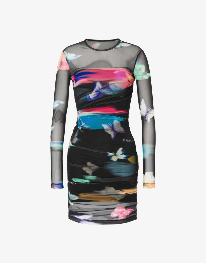 Moschino Jeans Butterflies Draped Dress 1
