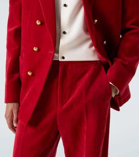 Valentino Cotton and linen velvet wide-leg pants 5