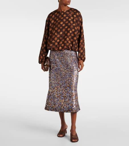 Dries Van Noten Printed satin blouse 2