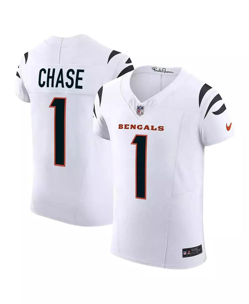 NIKE Men's Ja'Marr Chase White Cincinnati Bengals Vapor F.U.S.E. Elite Jersey 1