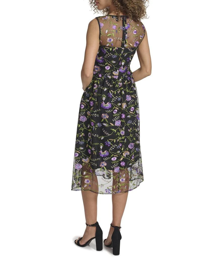 Kensie Embroidered Mesh Midi Dress 2