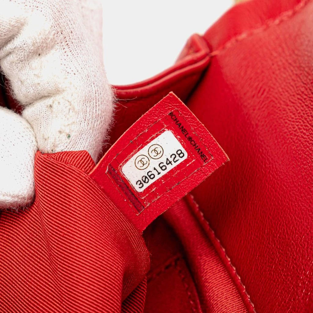 Chanel Chanel Red Lambskin Mini Quilted Soft Square Flap Shoulder Bag 14