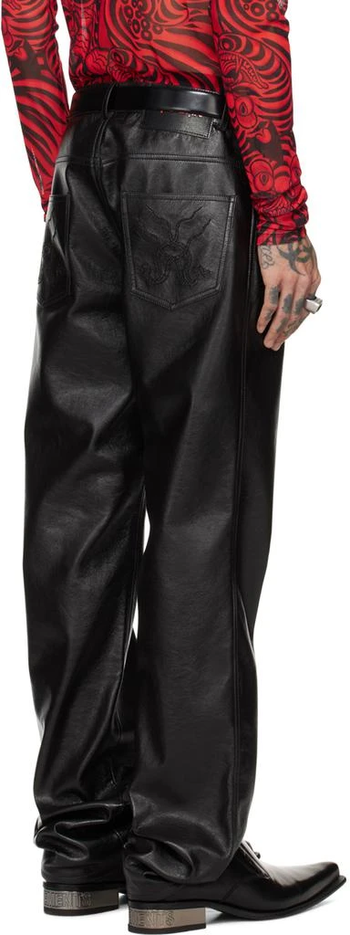 LU'U DAN Black Straight-Leg Faux-Leather Trousers 3
