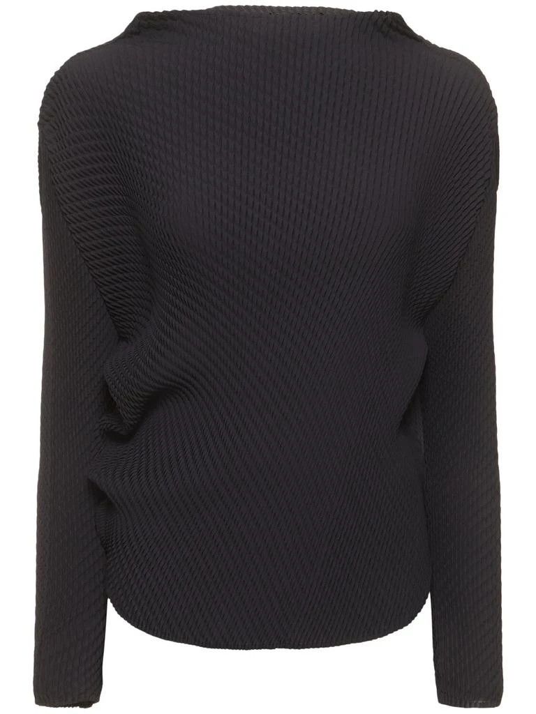 ISSEY MIYAKE Pleated Turtleneck Long Sleeve Top 1