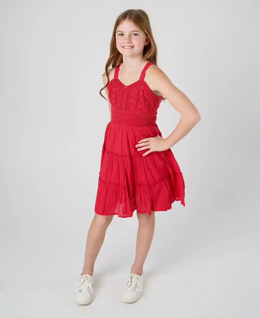 Rare Editions Big Girls Crochet Gauze Dress