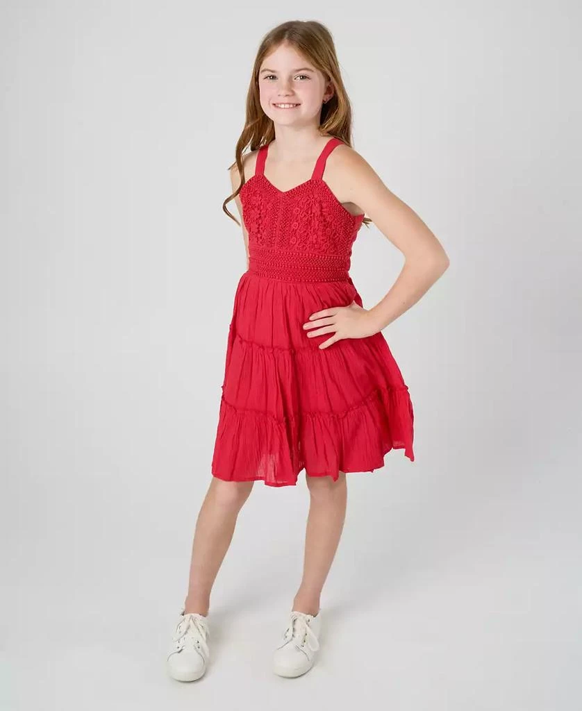 Rare Editions Big Girls Crochet Gauze Dress 1