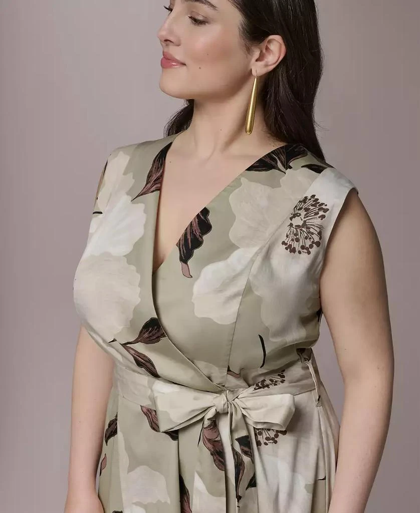 Donna Karan Plus Size Sleeveless Belted Midi Dress 3