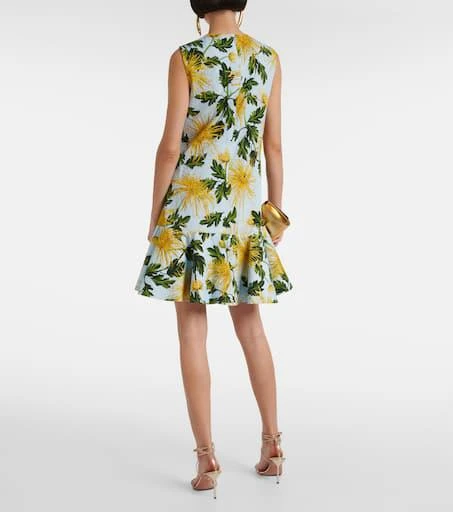 Oscar de la Renta Chrysanthemum cotton-blend minidress 3