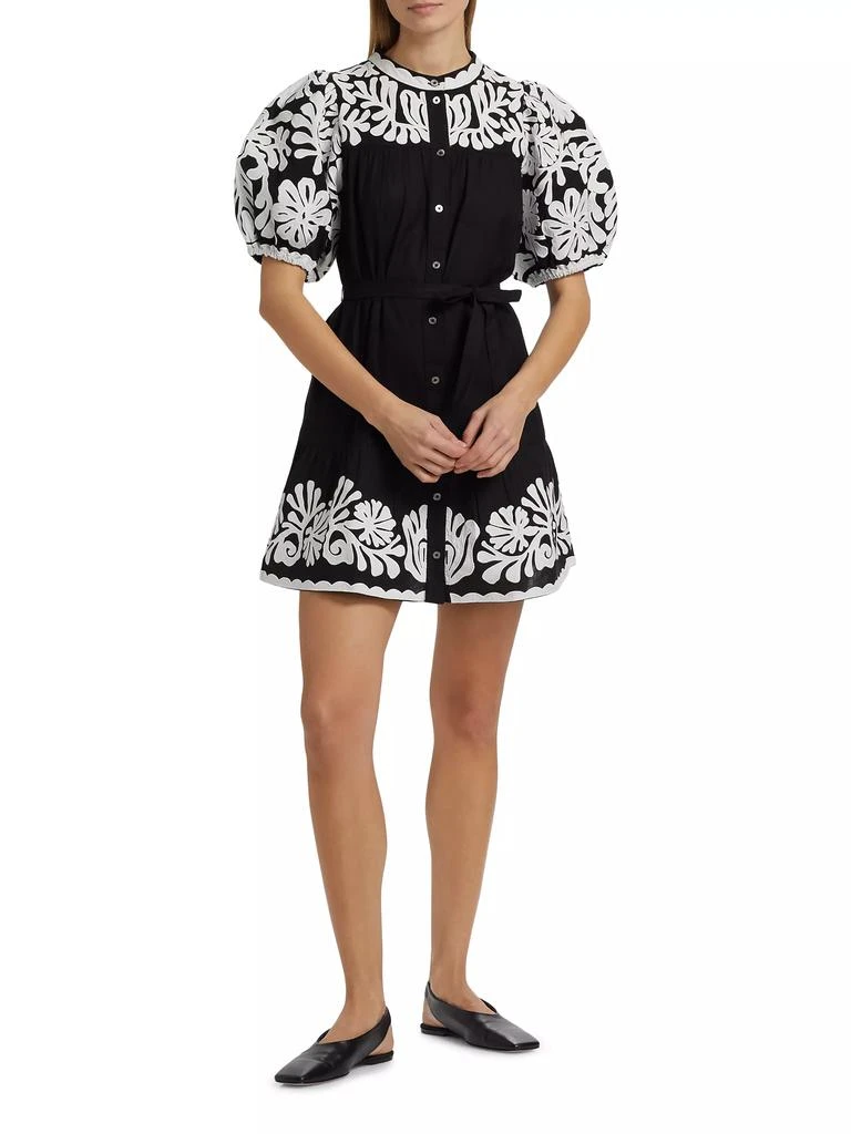 Sea Agathe Appliqué Puff-Sleeve Minidress 2