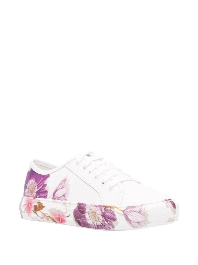 Salvatore Ferragamo Womens Floral-Print Sneakers In White 1