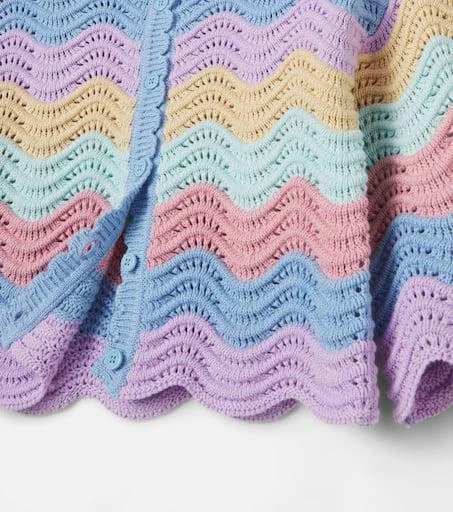 Stella McCartney Scalloped striped cotton cardigan 3