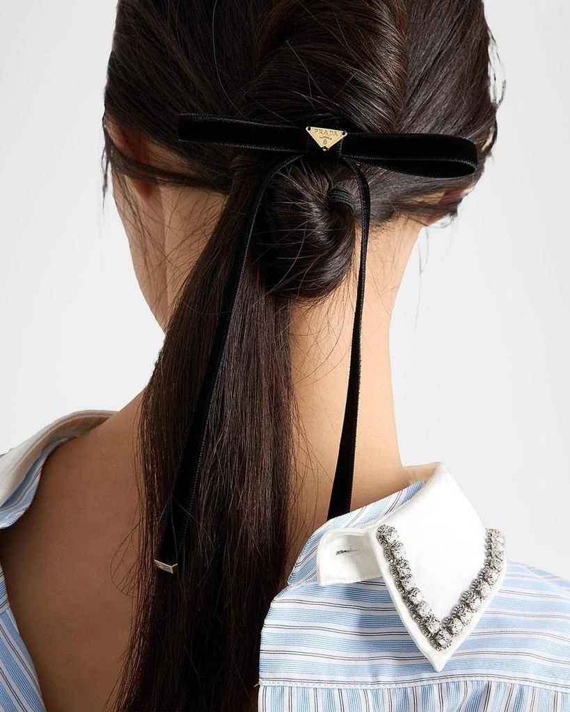 Prada Velvet Hair Bow Clip 2