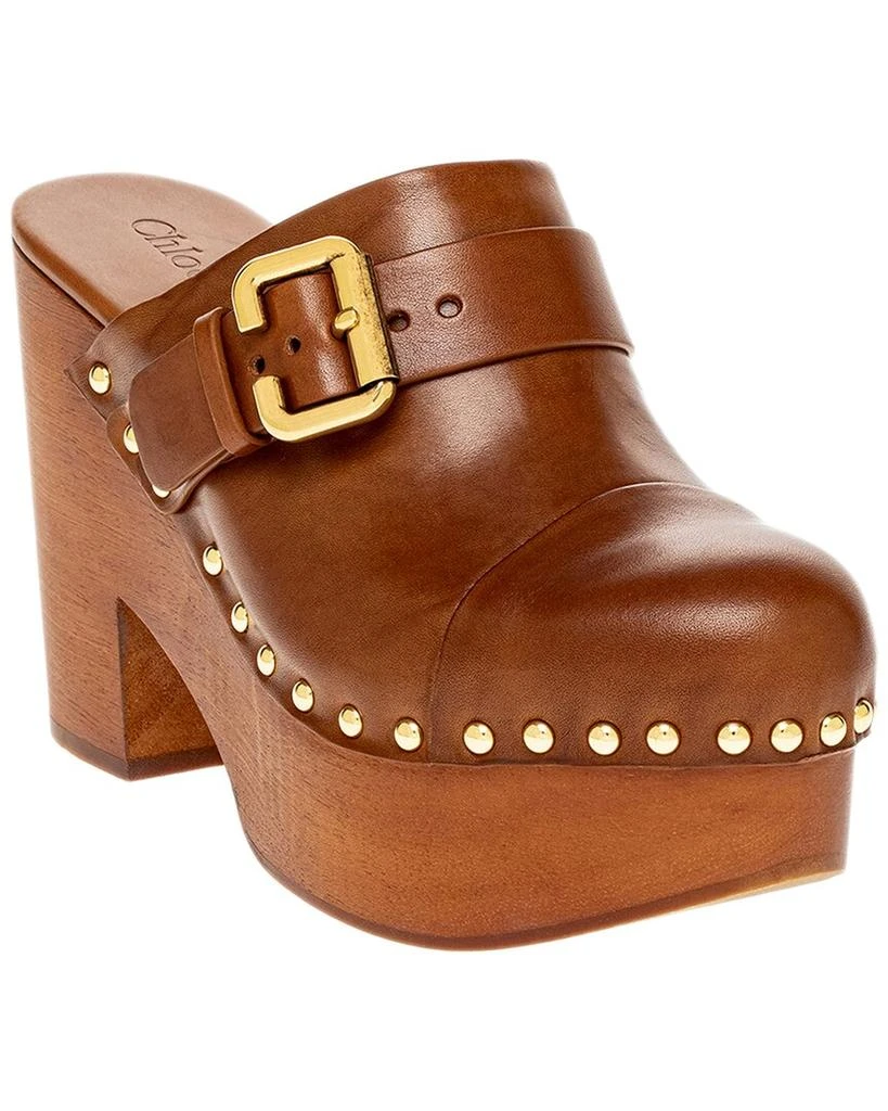 Chloé Jeannette Leather Wedge Clog 1